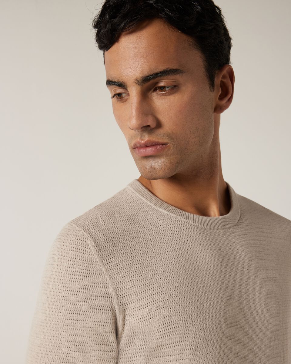 Crew Short Sleeve Knit, Bone, hi-res